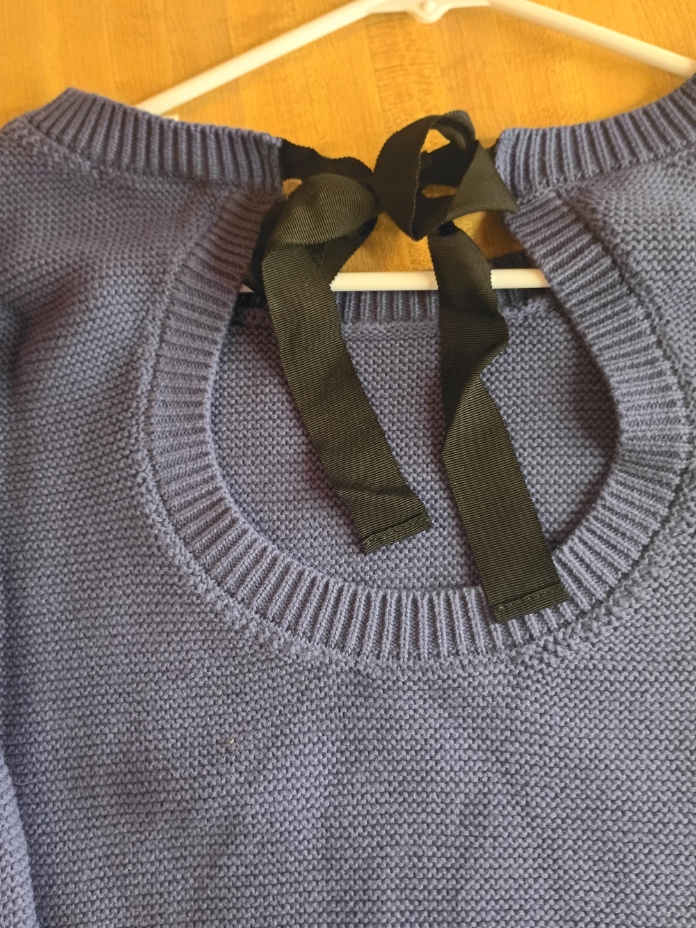 Candace Cameron Bure Navy Blue Textured Crewneck Sweater - Picture 8 of 14